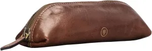 Maxwell Scott - Luxury Leather Pencil Pens Case with Zip Opening - Handmade from Italian Full Grain Hides - The Felice