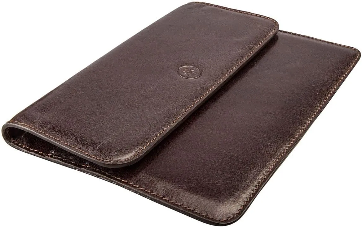 Maxwell Scott - Luxury Leather Travel Wallet Holder for up to 4 Passports - Made from Italian Hides -The Torrino Dark Brown