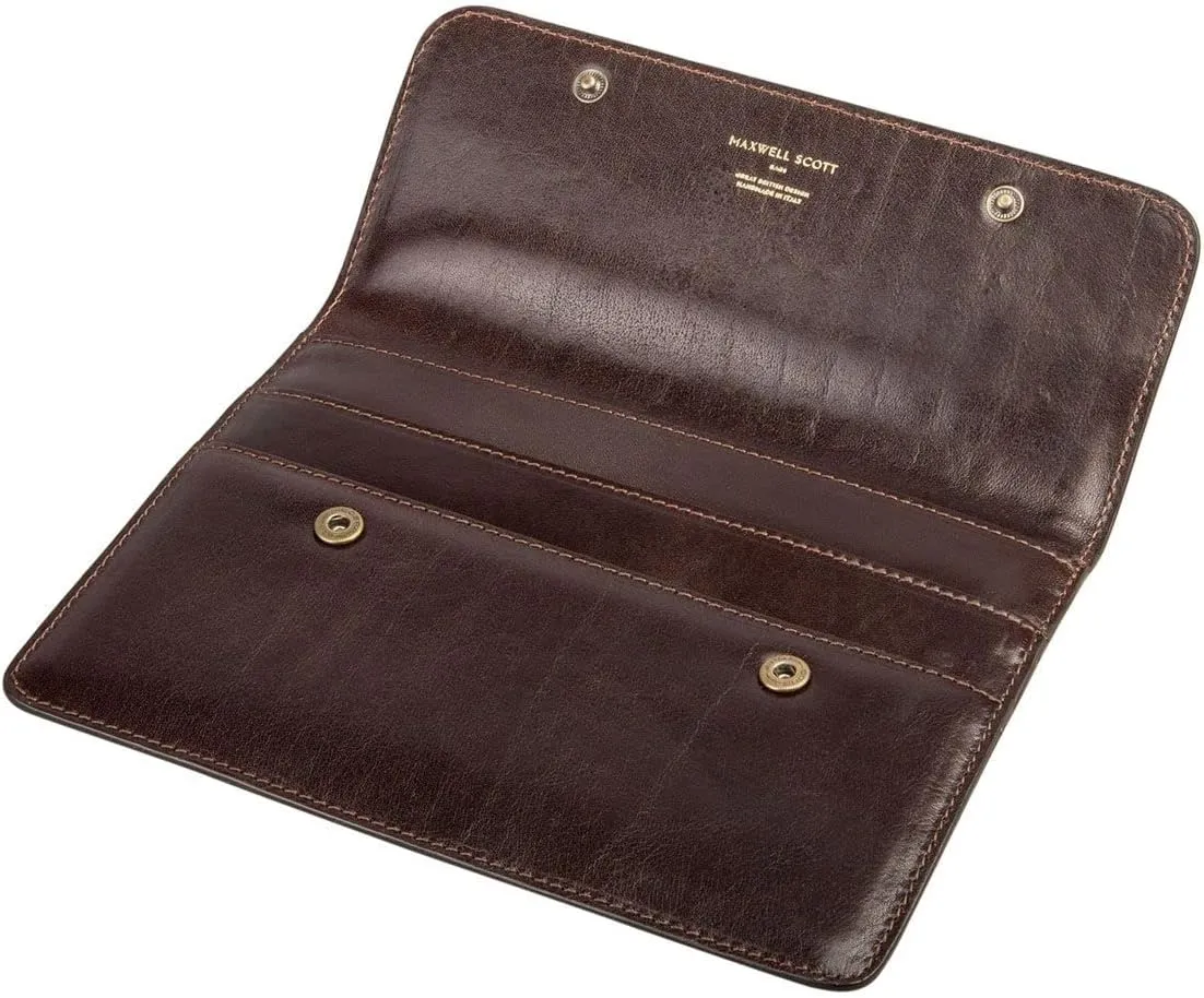 Maxwell Scott - Luxury Leather Travel Wallet Holder for up to 4 Passports - Made from Italian Hides -The Torrino Dark Brown