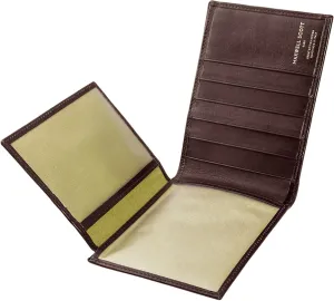 Maxwell Scott - Mens Large Luxury Leather Trifold ID Card Billfold Wallet - Handmade in Italy - The Gallucio Dark Brown