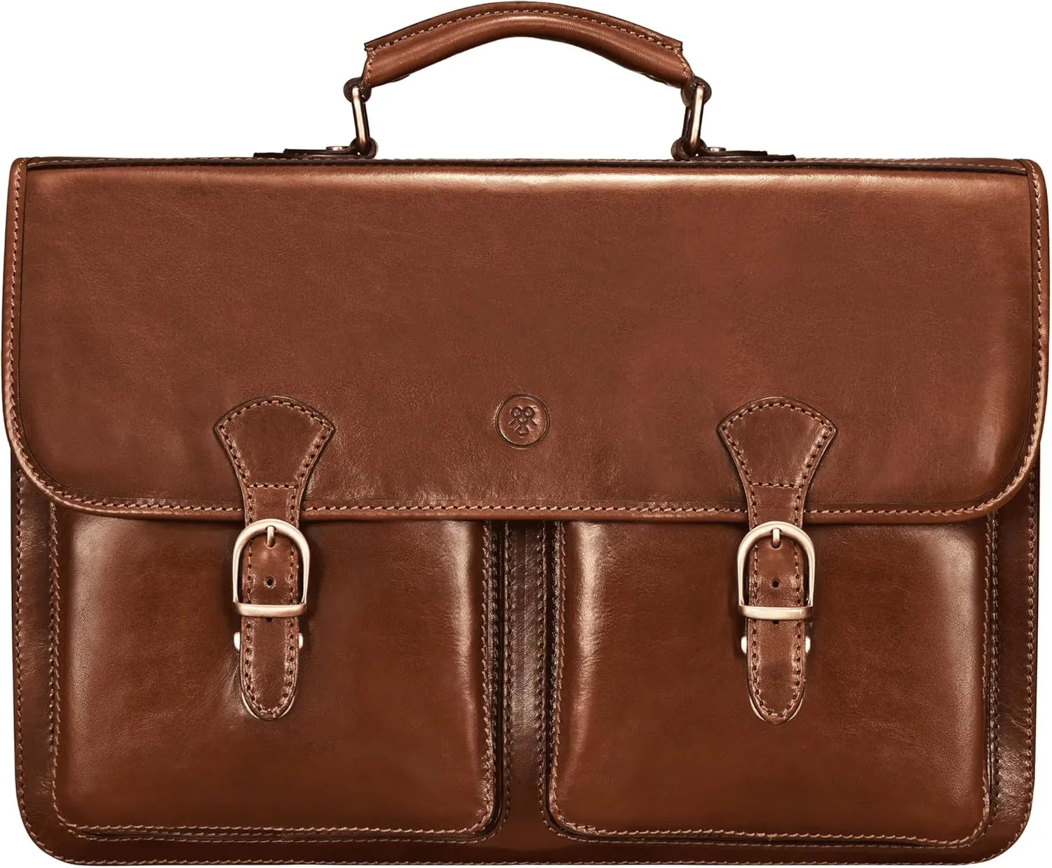 Maxwell Scott - Mens Leather 17" Laptop Briefcase Satchel with Padded Strap - Made from Full Grain Hides - The Loreto Large