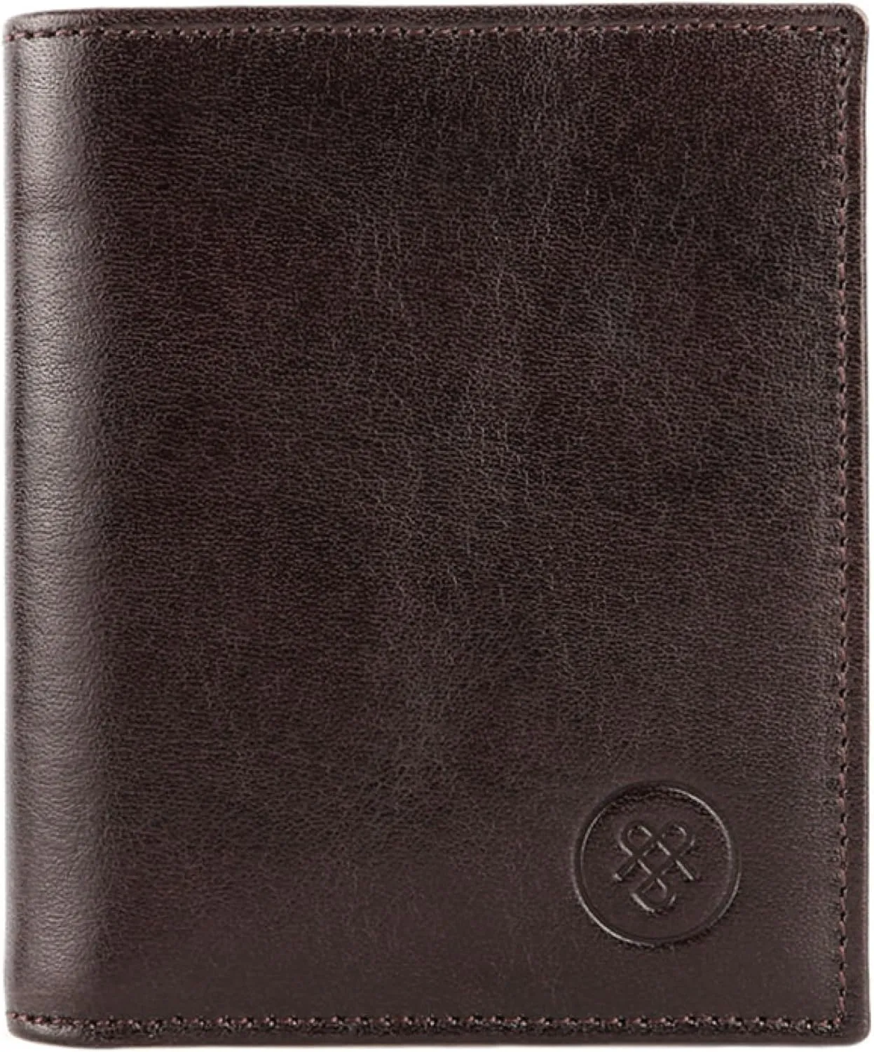 Maxwell Scott - Mens Luxury Italian Leather Bifold Card Wallet with Coin Pocket Pouch - Made in Italy - The Rocca Dark Brown