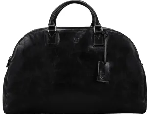 Maxwell Scott - Womens Luxury Italian Leather Luggage Travel Bag with Multiple Zip Compartments - The LilianaL Black