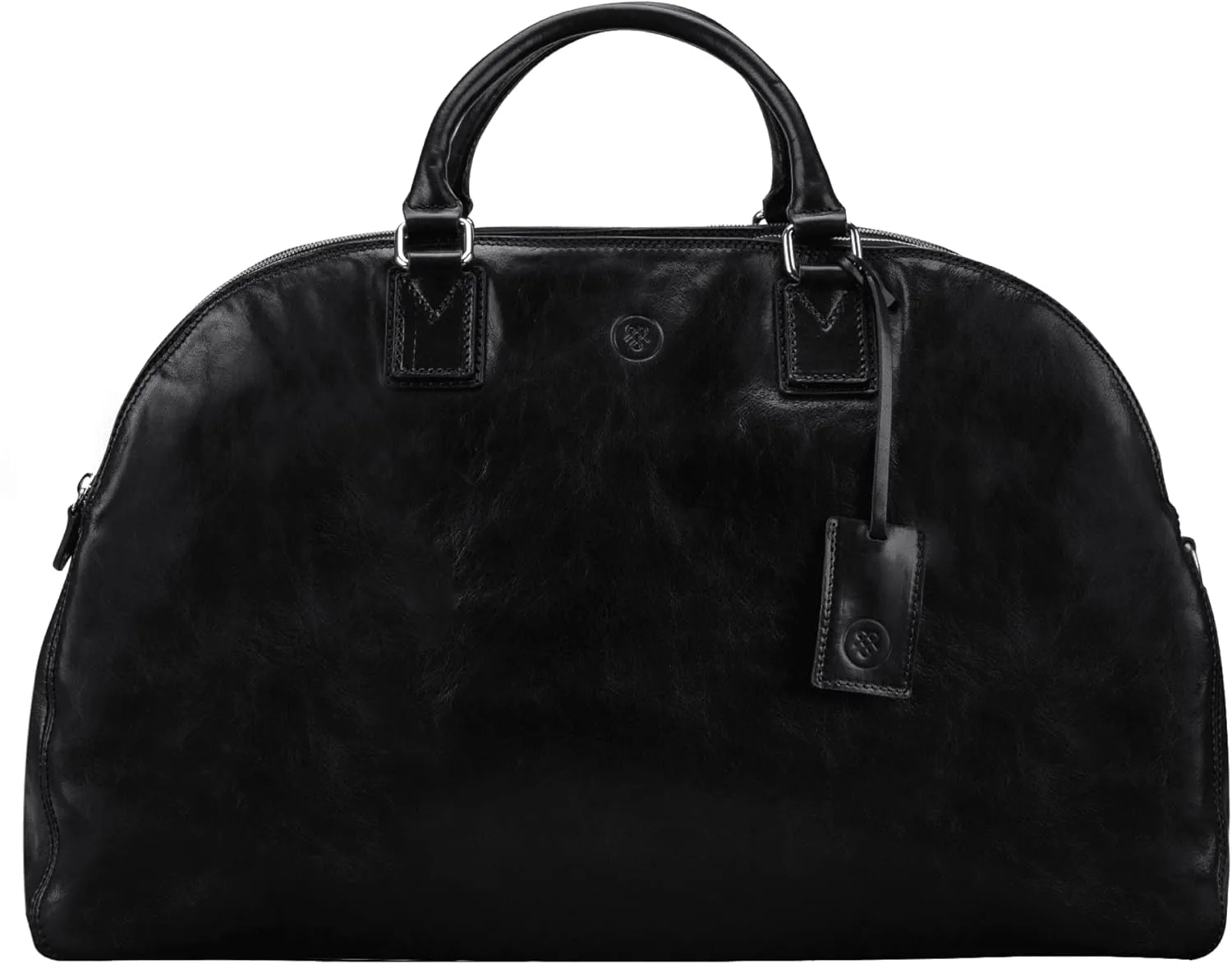 Maxwell Scott - Womens Luxury Italian Leather Luggage Travel Bag with Multiple Zip Compartments - The LilianaL Black