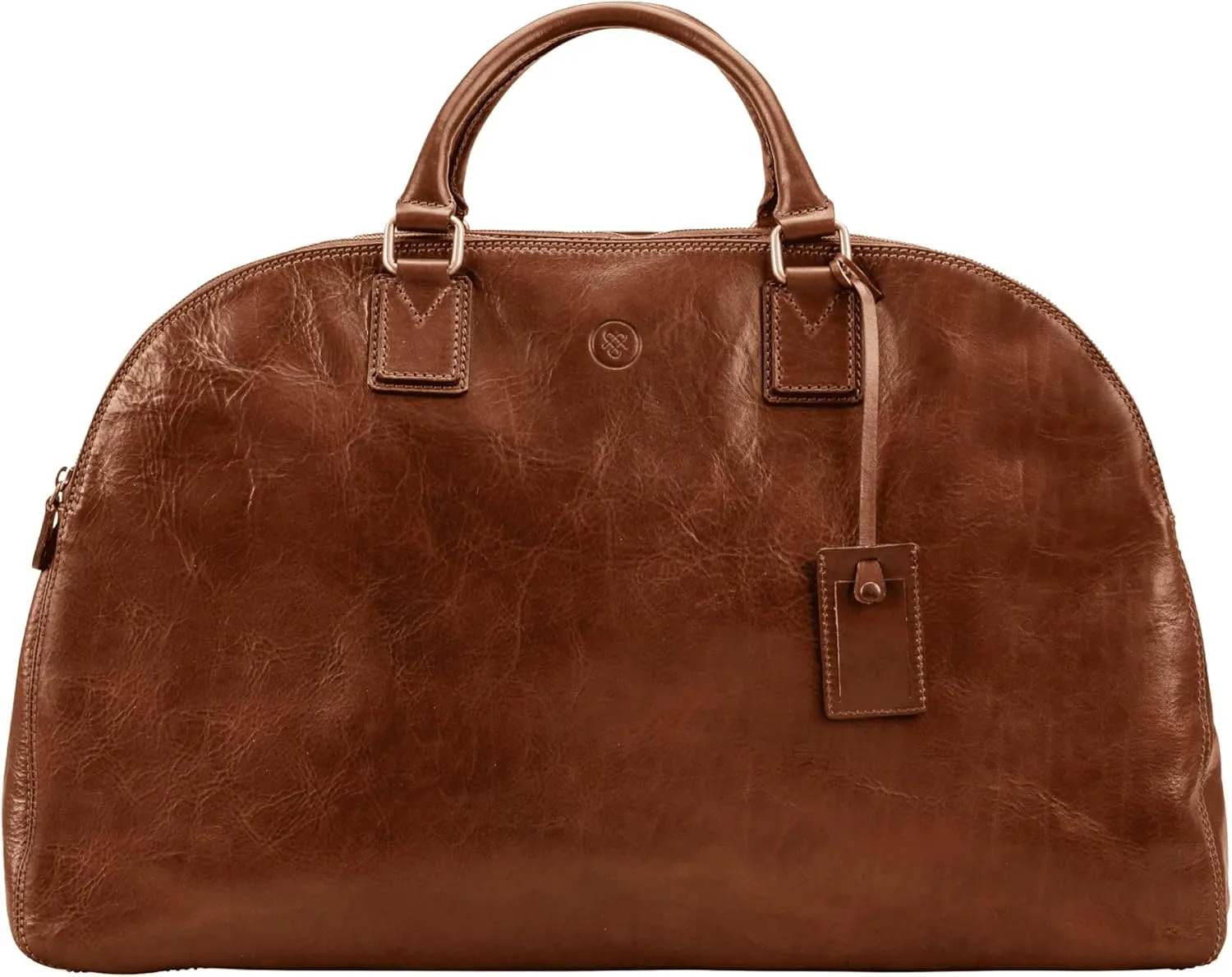 Maxwell Scott - Womens Luxury Italian Leather Luggage Travel Bag with Multiple Zip Compartments - The LilianaL Chestnut Tan