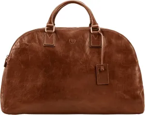 Maxwell Scott - Womens Luxury Italian Leather Luggage Travel Bag with Multiple Zip Compartments - The LilianaL Chestnut Tan
