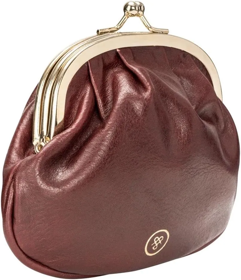 Maxwell Scott - Womens Luxury Leather Ball Clasp Coin Pouch Pocket Wallet - Made from Italian Full Grain Hides - The Sabina