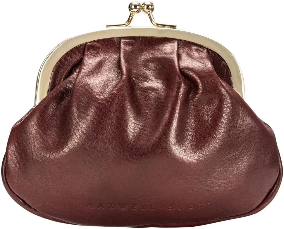 Maxwell Scott - Womens Luxury Leather Ball Clasp Coin Pouch Pocket Wallet - Made from Italian Full Grain Hides - The Sabina