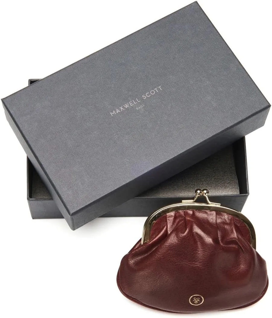 Maxwell Scott - Womens Luxury Leather Ball Clasp Coin Pouch Pocket Wallet - Made from Italian Full Grain Hides - The Sabina
