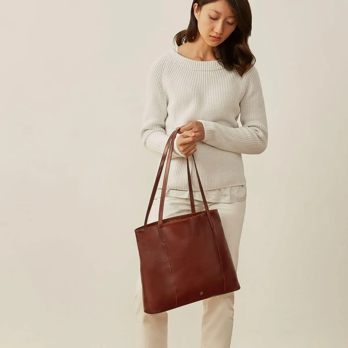 Maxwell Scott - Womens Luxury Leather Classic Shopper Tote Bag Purse - Handmade from Italian Full Grain Hides - The Athenea