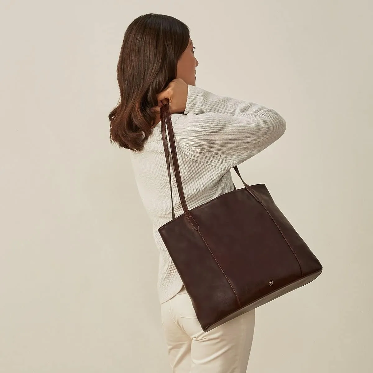 Maxwell Scott - Womens Luxury Leather Classic Shopper Tote Bag Purse - Handmade from Italian Full Grain Hides - The Athenea