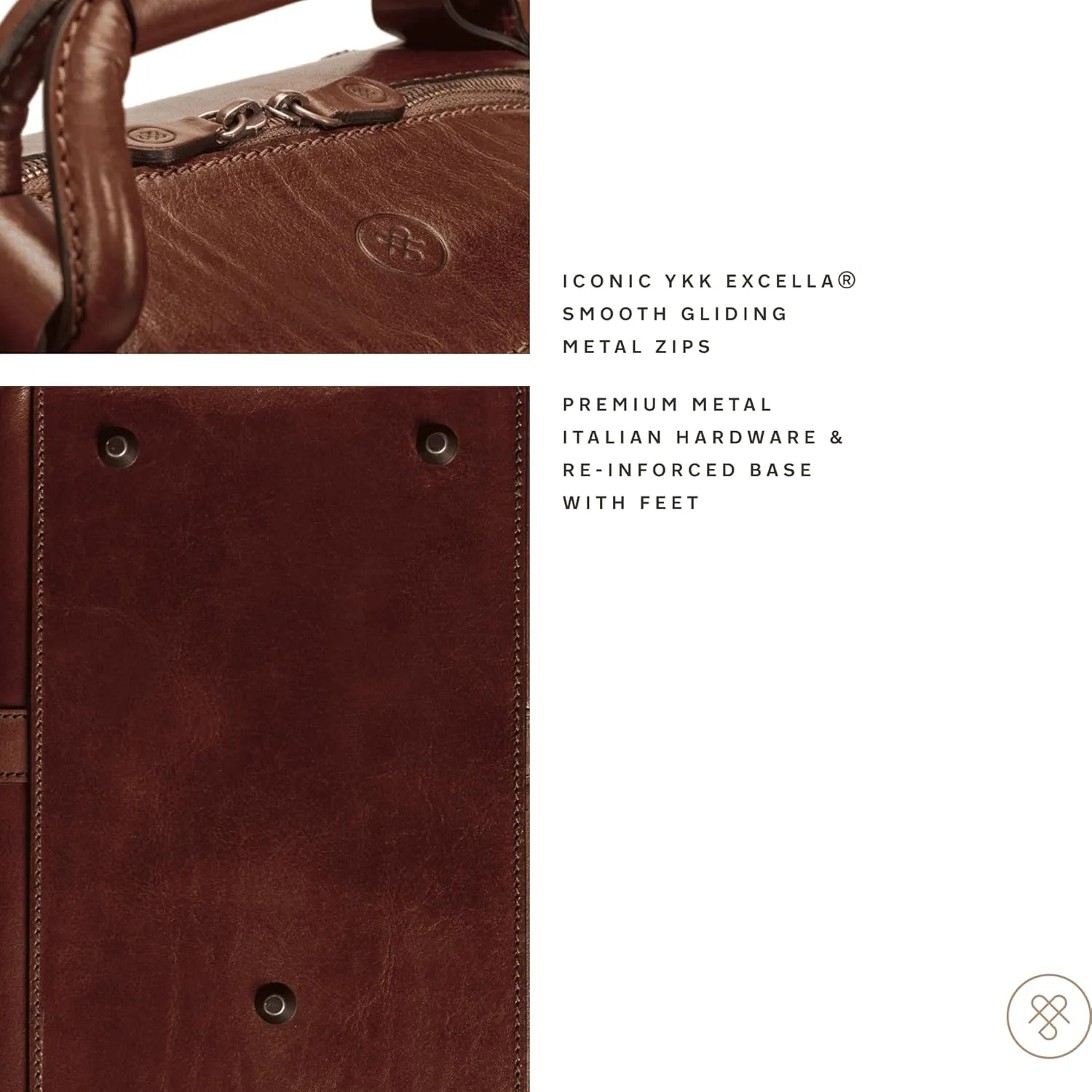 Maxwell Scott - Womens Luxury Leather Travel Luggage Bag with Shoulder Strap and Twin Handles - The Fabrizio Chestnut Tan