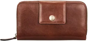 Maxwell Scott - Womens Luxury Leather Very Large Zip Around Purse Wallet - Made from Premium Hides - The Giorgia Chestnut Tan