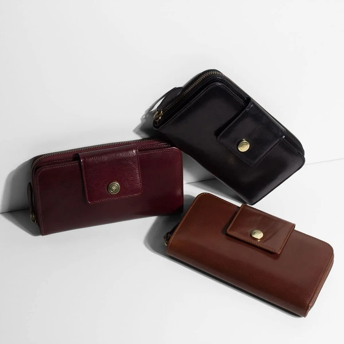 Maxwell Scott - Womens Luxury Leather Very Large Zip Around Purse Wallet - Made from Premium Hides - The Giorgia Chestnut Tan