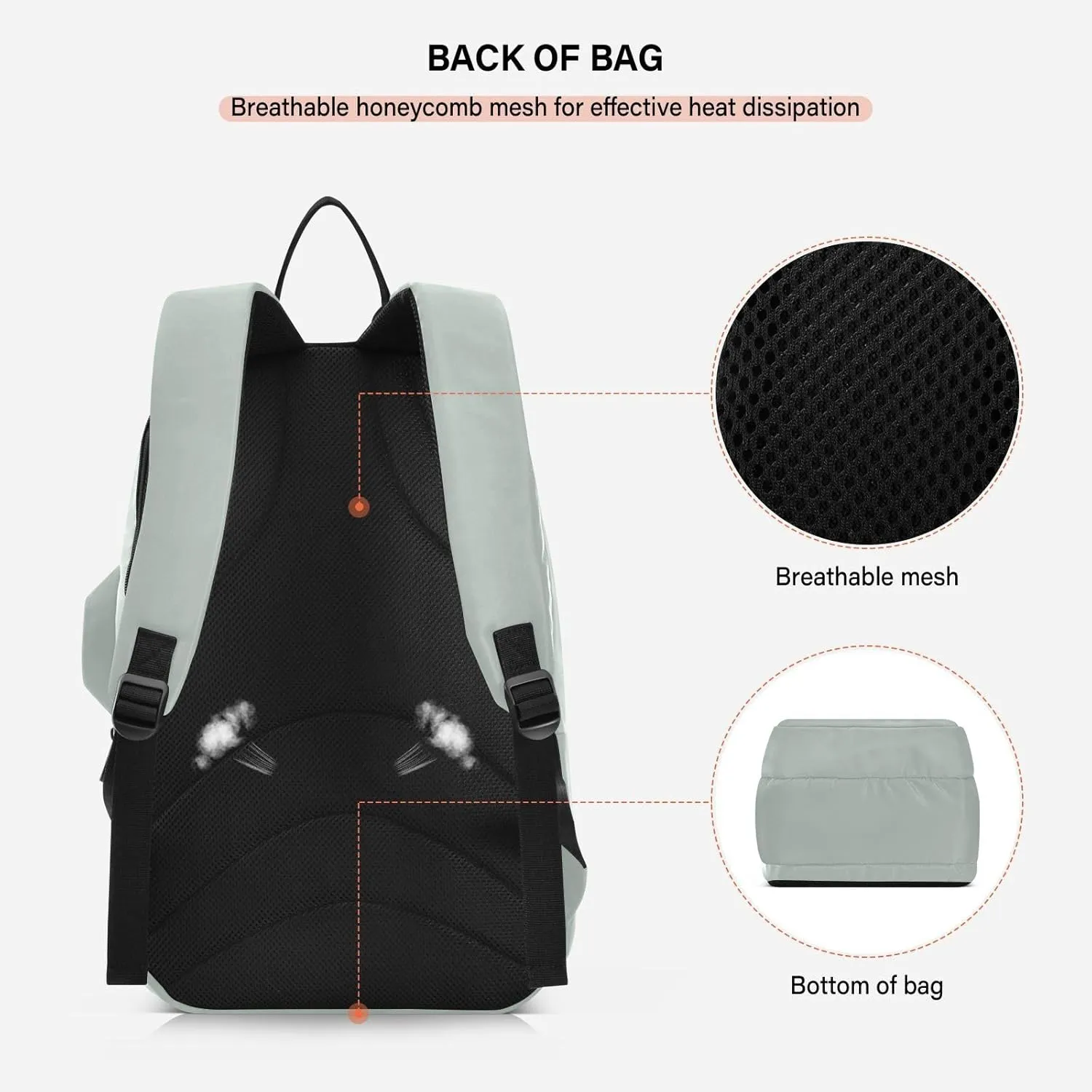 MCHIVER Tennis Bags for Men Women Tennis Backpack Hold 2 Rackets Badminton Racquet Backpack 11.81 * 7.87 * 17.11in