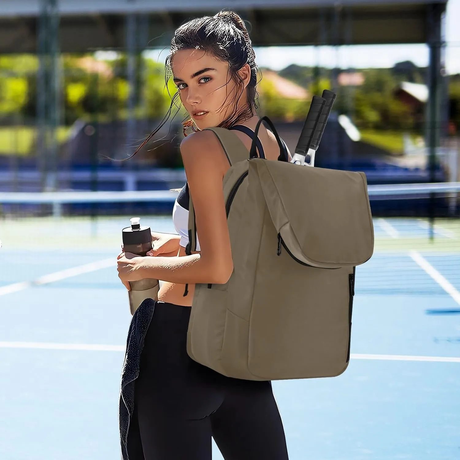 MCHIVER Tennis Bags for Men Women Tennis Backpack Hold 2 Rackets Badminton Racquet Backpack 11.81 * 7.87 * 17.11in