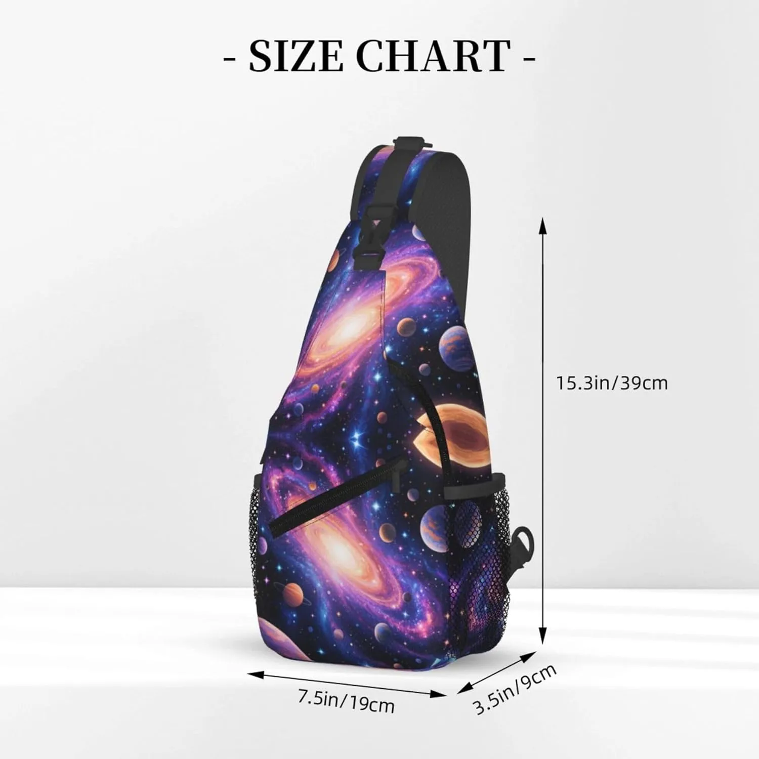 Men & Women Sling Backpack Gym Bags Sack Daypack Outdoor Backpack - Anti-Theft Multipurpose Bookbag, Handy Crossbody Chest Rucksack - Solar System Galaxy Space Planet Art