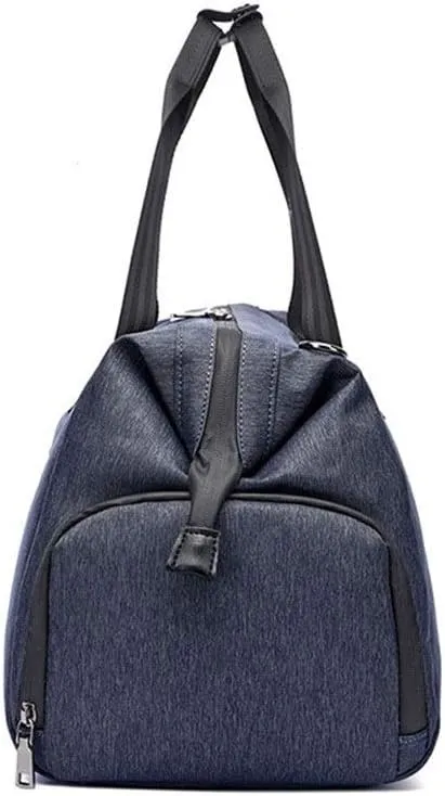 Men men Sports Gym Bag Nylon Luggage Handbag Overnight Weekender Overnight Travel Duffels with Waterproof Shoe Compartment Sports Overnight Gym Luggage Weekend Tot(Dark Blue)