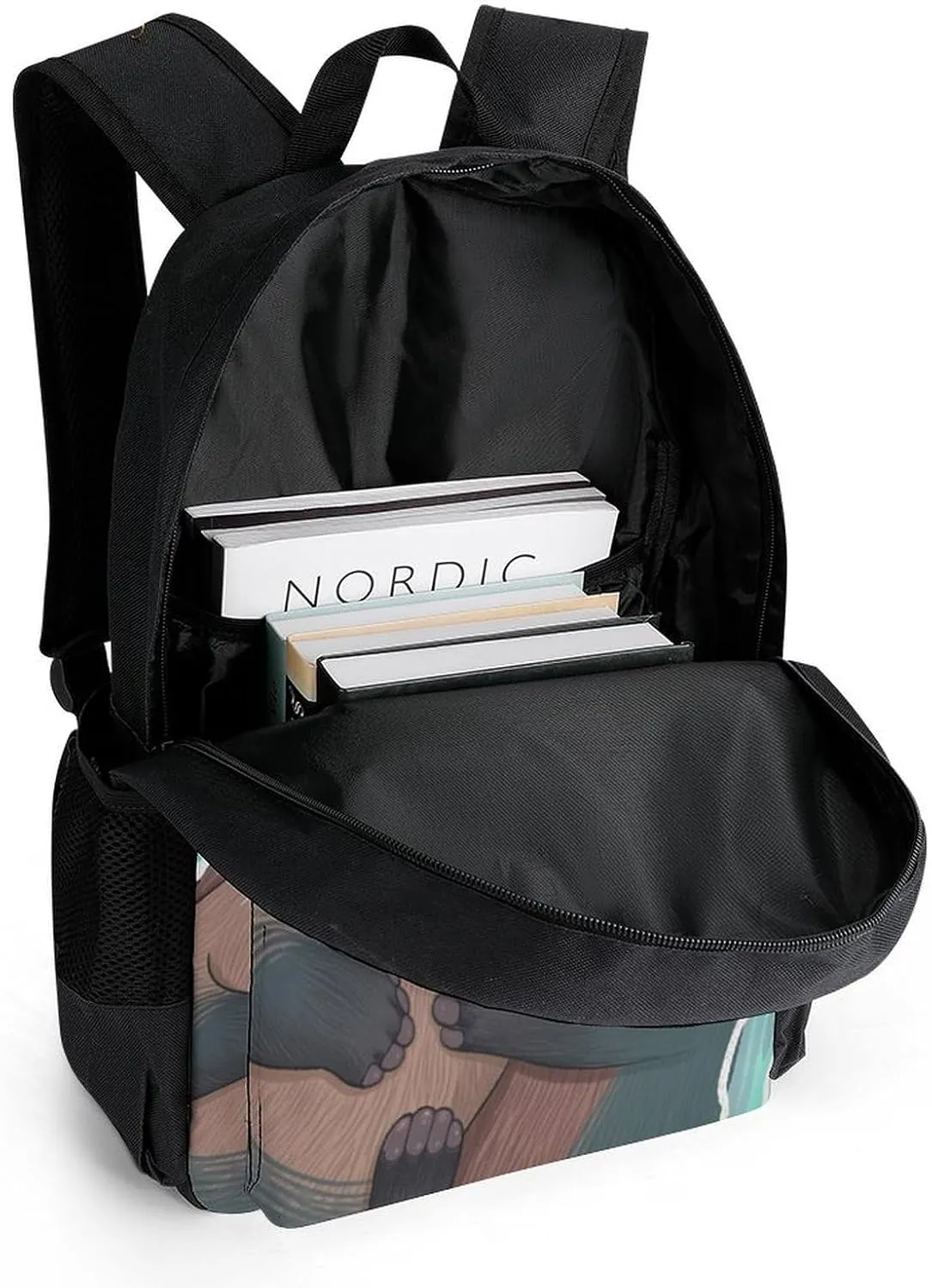 Men Women Polyester Cute Otter Lovers Art Casual Daypack Large Capacity Carry On Bag With Adjustable Shoulder Straps for Camping Work Running