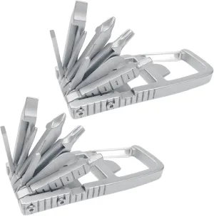 MerciL 12 in 1 Keychain Multitool, 2PCS Stainless Steel Folding Key Ring Multitool Screwdriver Bit Multi Tool Bottle Opener Portable Pocket Tool for Outdoors Camping, HD94L2C