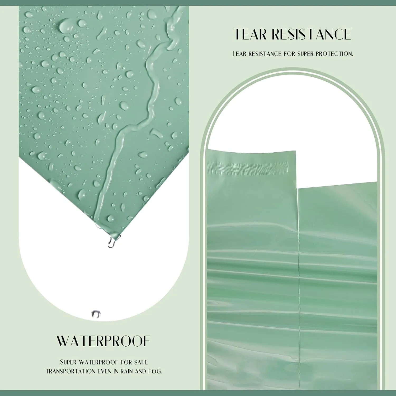 Metronic Large Poly Mailers 14.5x19 50PC, Waterproof Shipping Bags for Clothing, Tear-resistant Shipping Supplies for Small Business, Strong Ahensive Self Seal Mailing envelopes in Grayed Jade Green