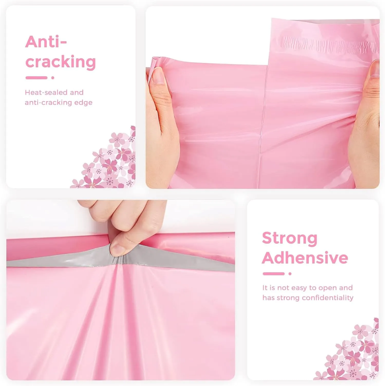 Metronic Poly Mailers 10X13 100 Pack, Strong Adhesive Shipping Envelopes for Clothing, Medium Shipping Bags for Small Businesses, Waterproof Mailers Poly Bags, Packages Bags Light Pink