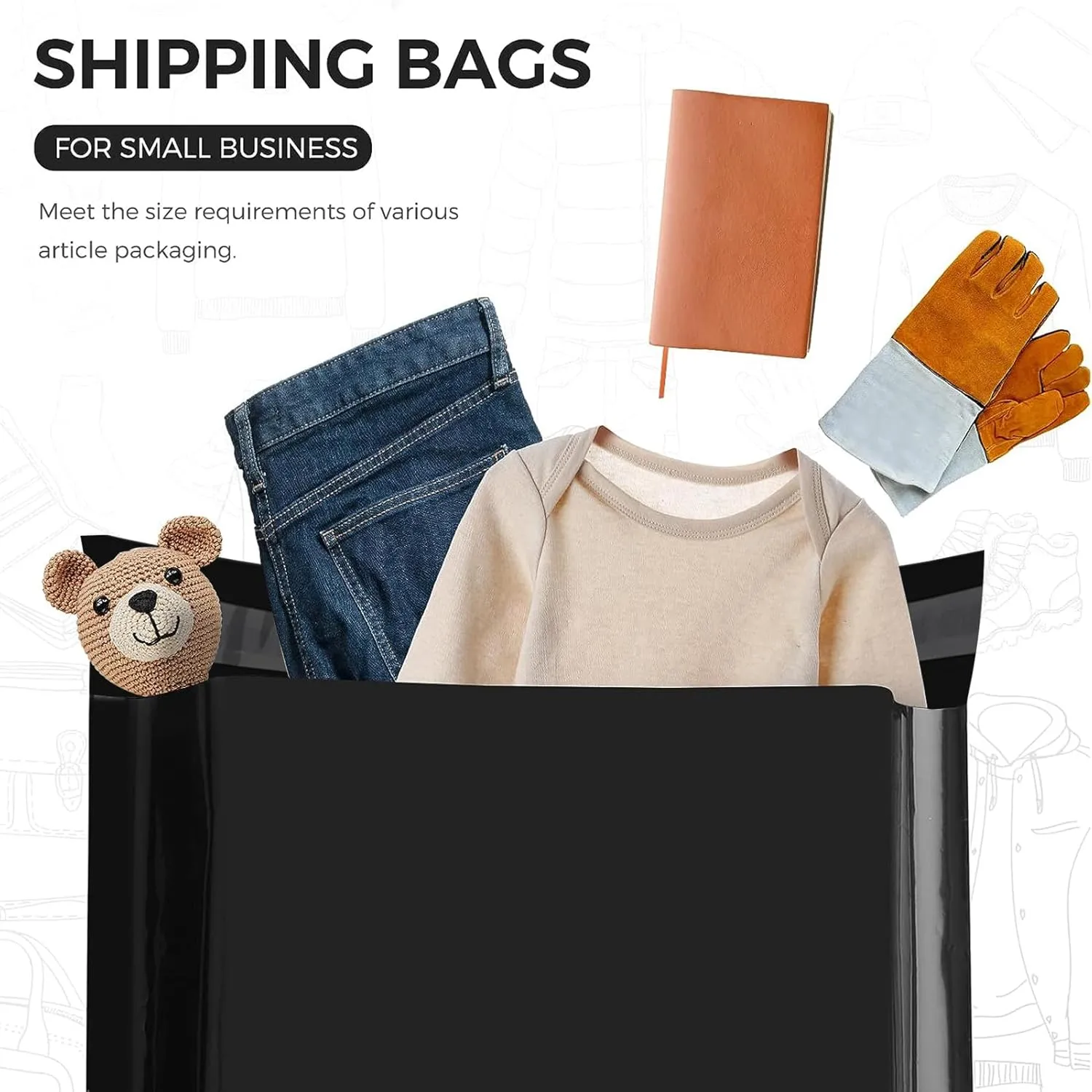 Metronic Poly Mailers 10x13 200 Pcs | Medium Size Shipping Bags for Clothing | Strong Adhensive Mailing Bags for Small Business, Shipping Envelopes, Tear-resistant Packing Bags in Black