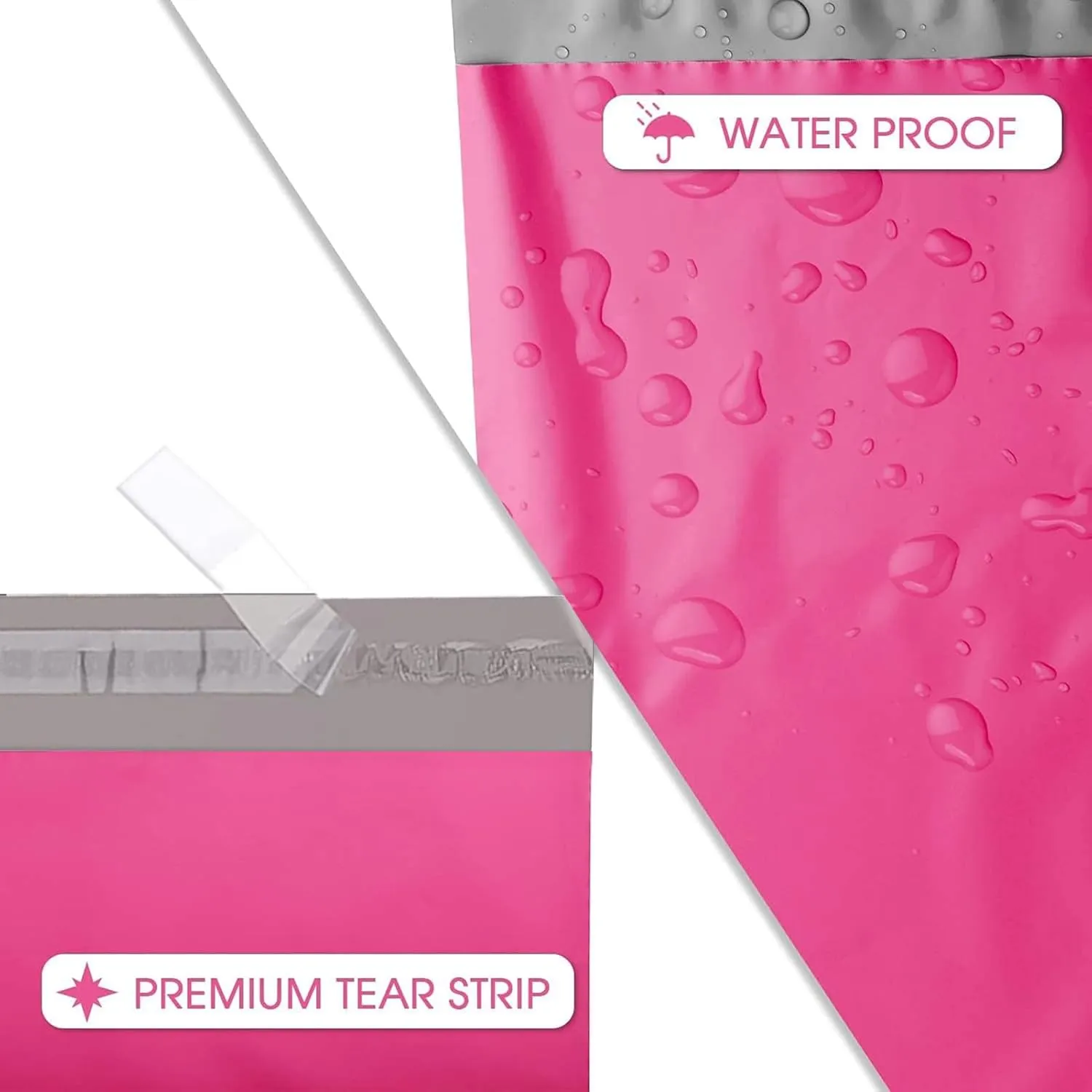 Metronic Poly Mailers 12x15.5 100 Pack Shipping Bags，Strong Adhesive Mailing Bags, Waterproof and Tear-Proof Multipurpose Envelopes for Clothing, Small Business,Boutique, Postal Bags Pink