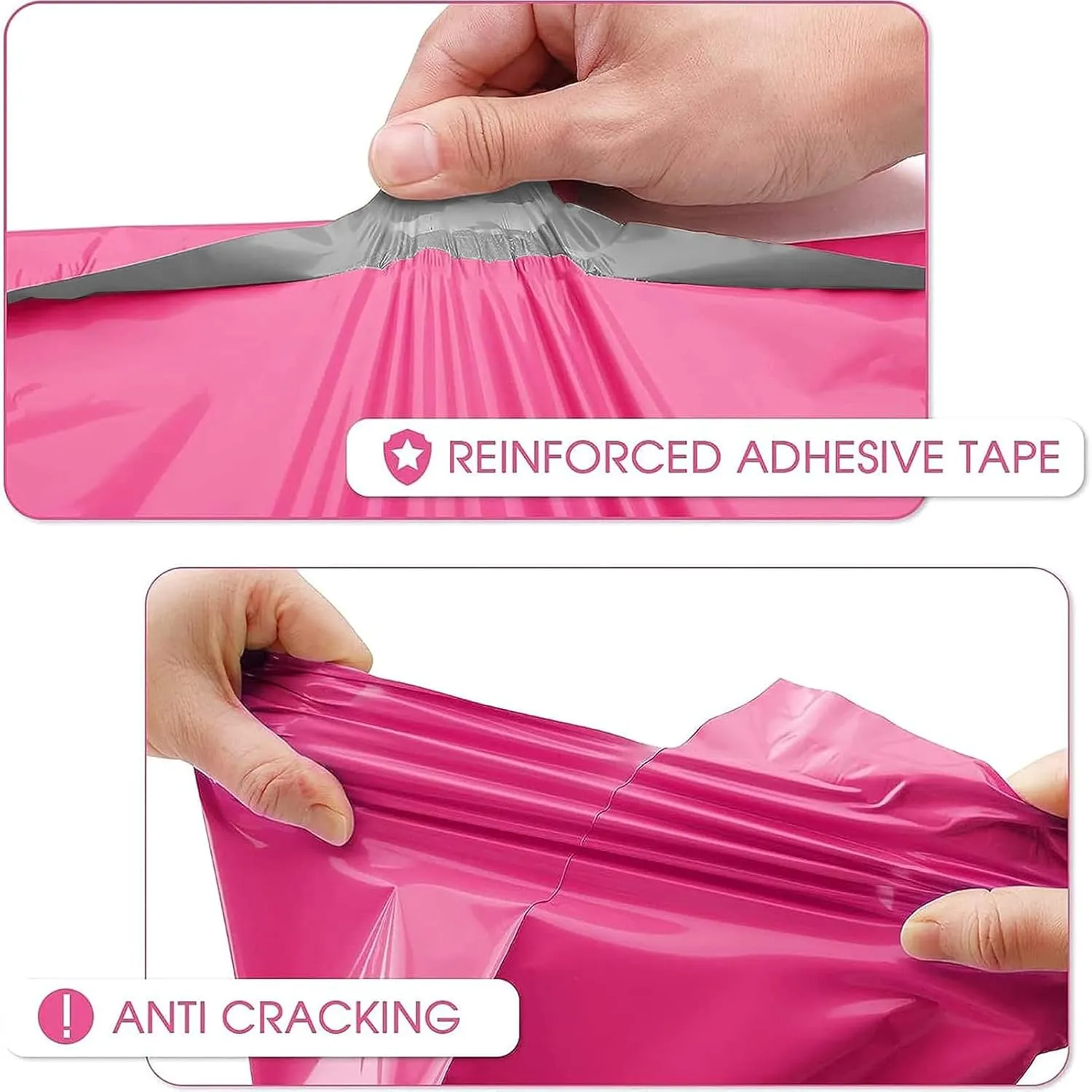 Metronic Poly Mailers 12x15.5 100 Pack Shipping Bags，Strong Adhesive Mailing Bags, Waterproof and Tear-Proof Multipurpose Envelopes for Clothing, Small Business,Boutique, Postal Bags Pink