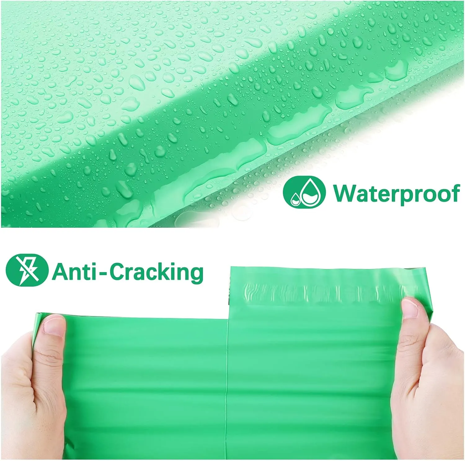 Metronic Poly Mailers 14.5x19 100 Pcs | Medium Size Shipping Bags for Clothes | Large Poly Mailer Bags, Shipping Envelopes, Mailing Bags for Small Business, Strong Adhensive Poly Bags Green