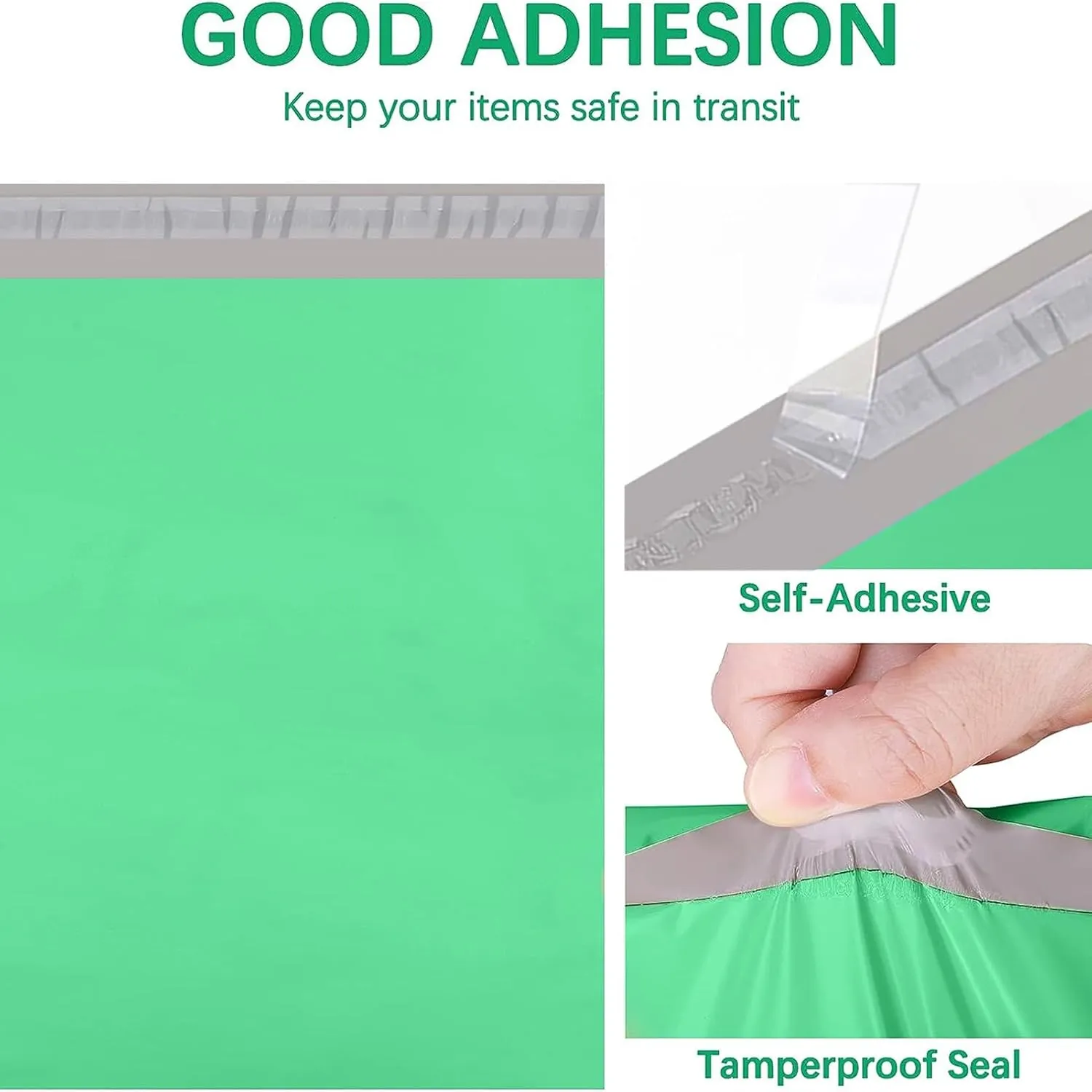 Metronic Poly Mailers 14.5x19 100 Pcs | Medium Size Shipping Bags for Clothes | Large Poly Mailer Bags, Shipping Envelopes, Mailing Bags for Small Business, Strong Adhensive Poly Bags Green