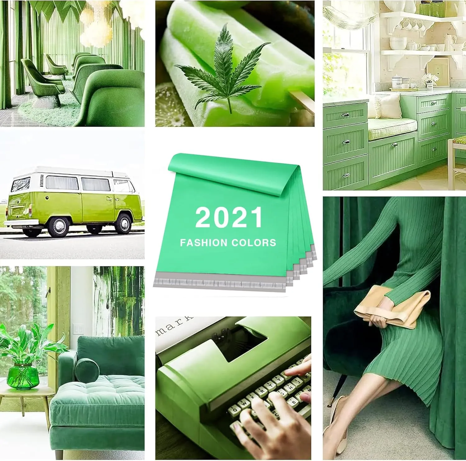 Metronic Poly Mailers 14.5x19 100 Pcs | Medium Size Shipping Bags for Clothes | Large Poly Mailer Bags, Shipping Envelopes, Mailing Bags for Small Business, Strong Adhensive Poly Bags Green