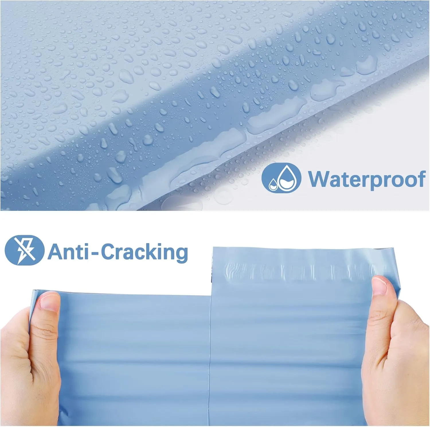 Metronic Poly Mailers 19x24 Inch 50 Pcs，Large Shipping Bags for Clothing, Strong Thick Mailing Bags with Self Adhesive Waterproof and Tear-Proof Large Package Bags for Small Business in Haze Blue