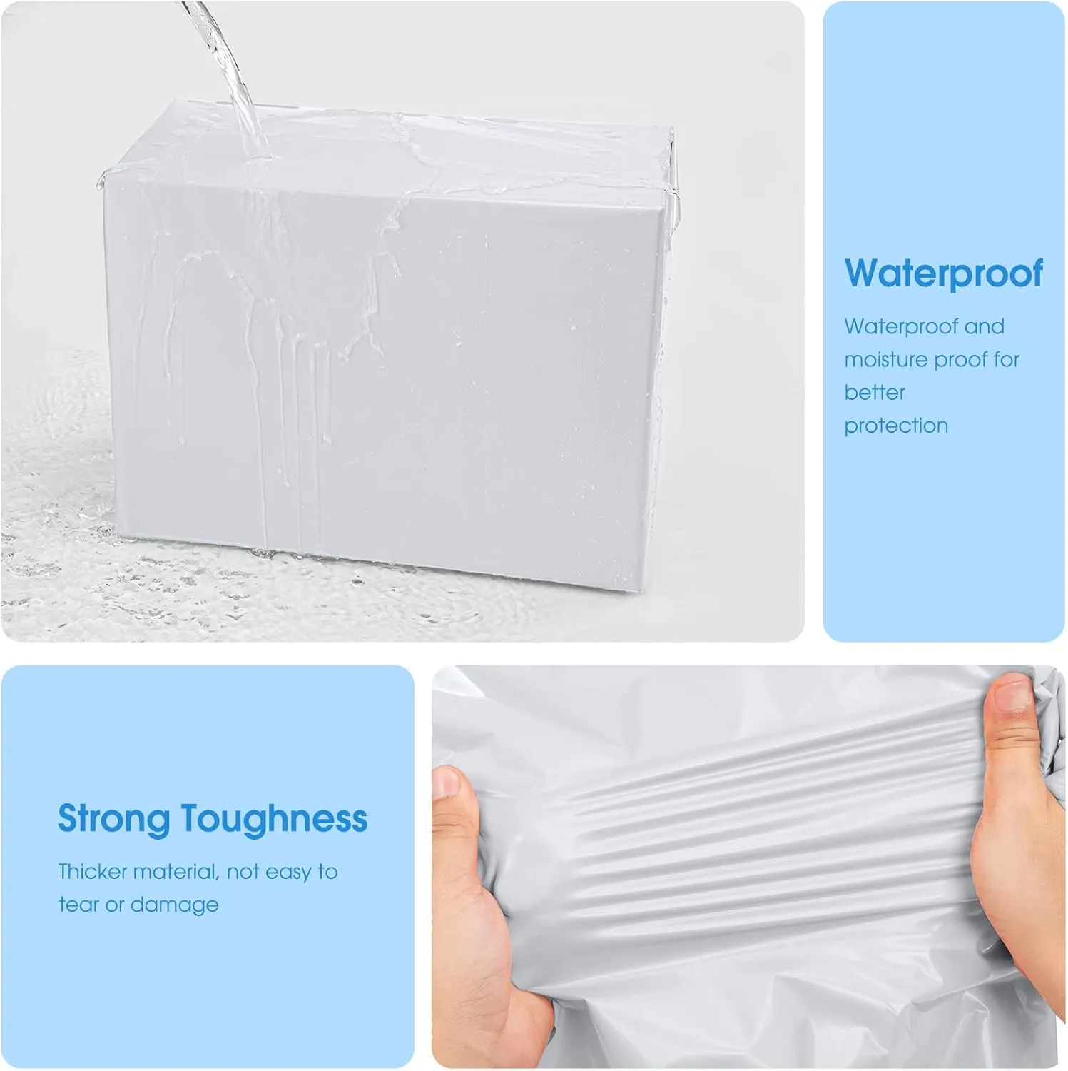 Metronic Poly Mailers 24×24 50 Pcs Large Shipping Bags for Clothes Plastic Mailers Strong Self Seal Adhesive Shipping Envelopes for Small Business Tear-resistant Mailer Bags Mailing Envelopes White