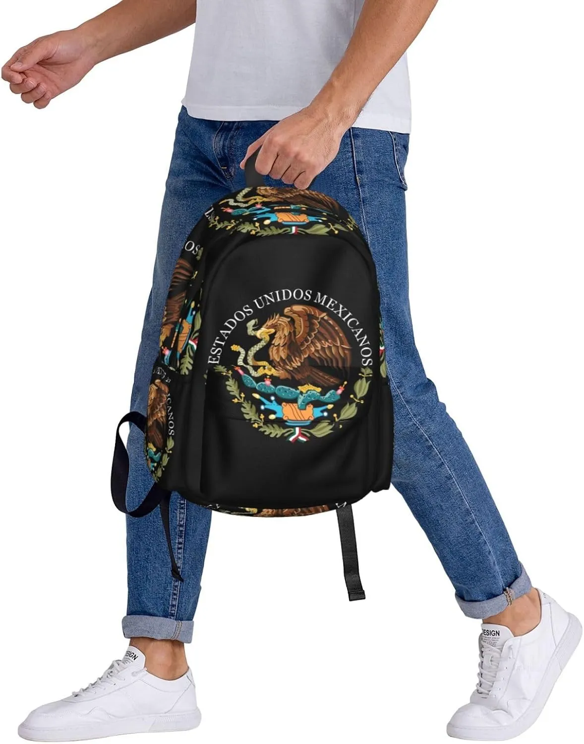 Mexico Coat Of Arms Laptop Backpack Work Travel Backpacks Business Rucksack Casual Outdoor Daypack with Adjustable Strap Bags for Sports Office Gym Hiking