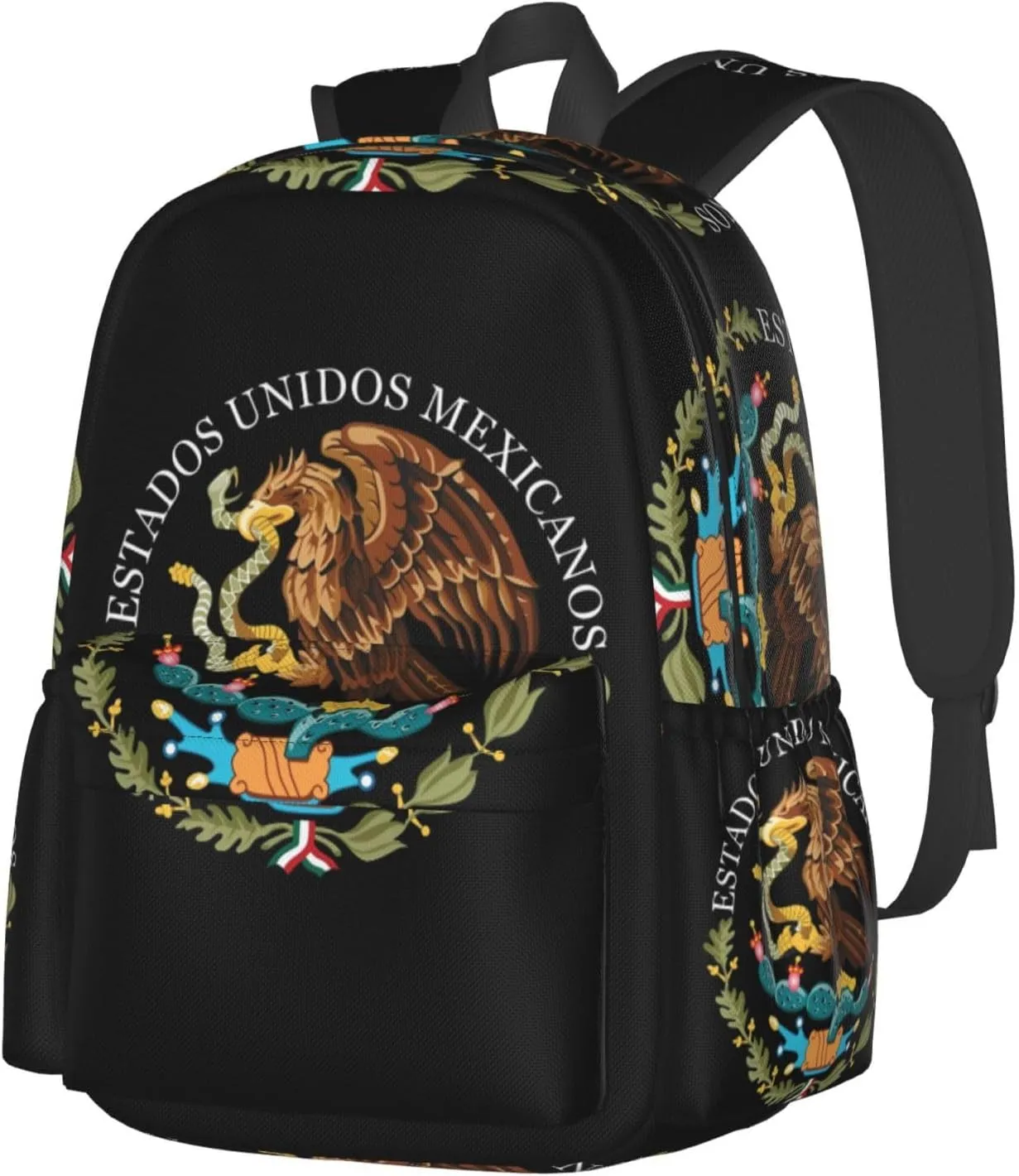 Mexico Coat Of Arms Laptop Backpack Work Travel Backpacks Business Rucksack Casual Outdoor Daypack with Adjustable Strap Bags for Sports Office Gym Hiking