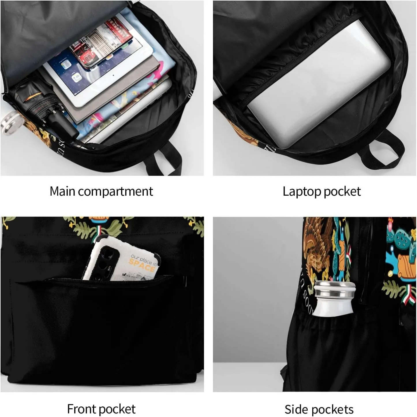 Mexico Coat Of Arms Laptop Backpack Work Travel Backpacks Business Rucksack Casual Outdoor Daypack with Adjustable Strap Bags for Sports Office Gym Hiking