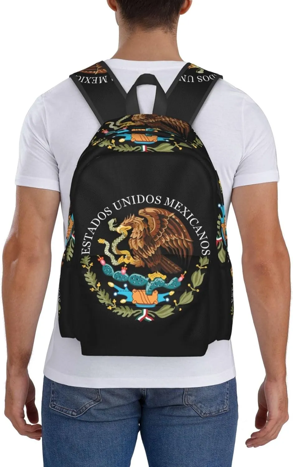 Mexico Coat Of Arms Laptop Backpack Work Travel Backpacks Business Rucksack Casual Outdoor Daypack with Adjustable Strap Bags for Sports Office Gym Hiking