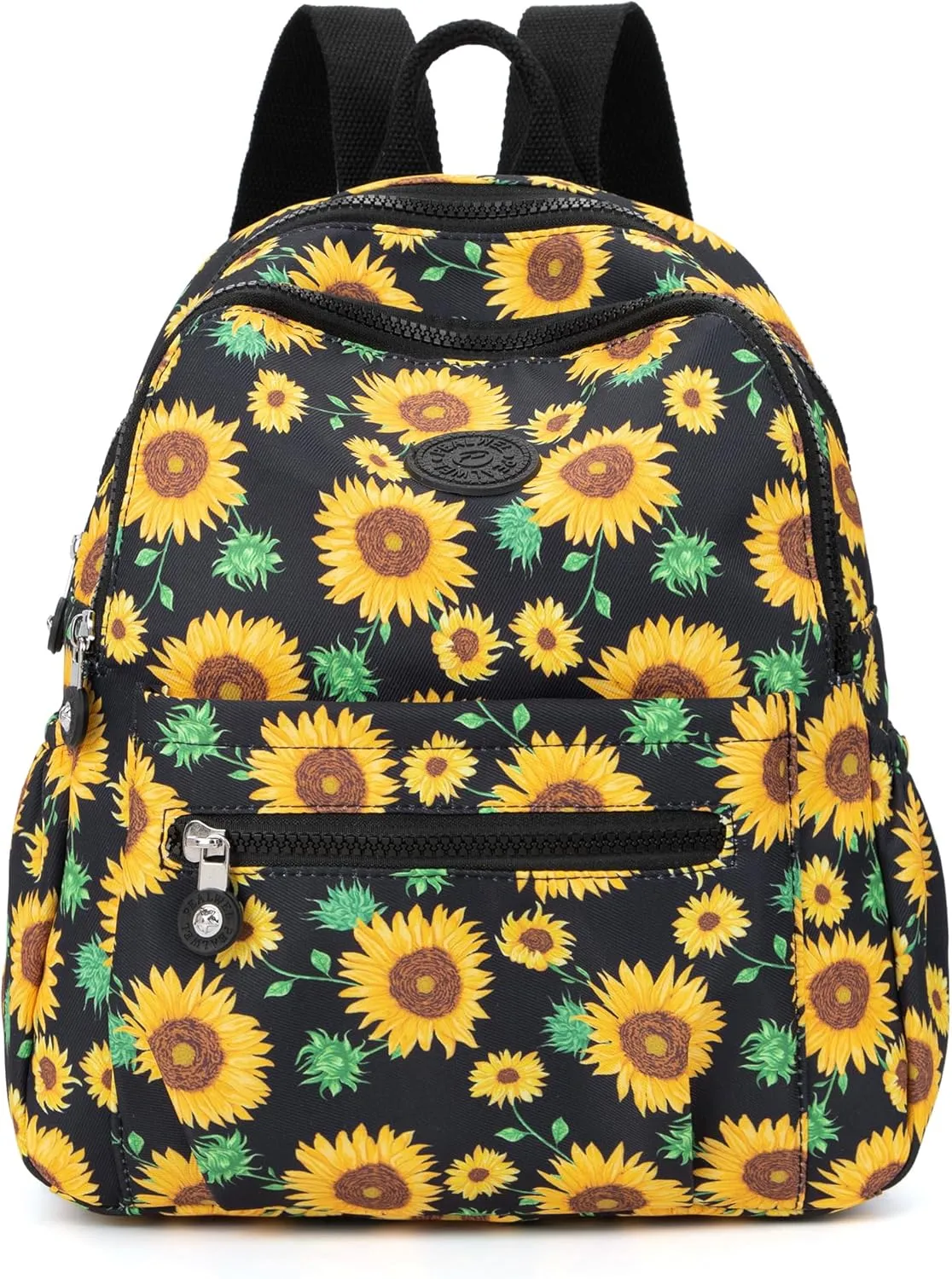 Mini Backpack Purse for Women,Small Nylon backpacks for Ladies Backpacks Women Anti Theft Travel Bag (Sun Flower)
