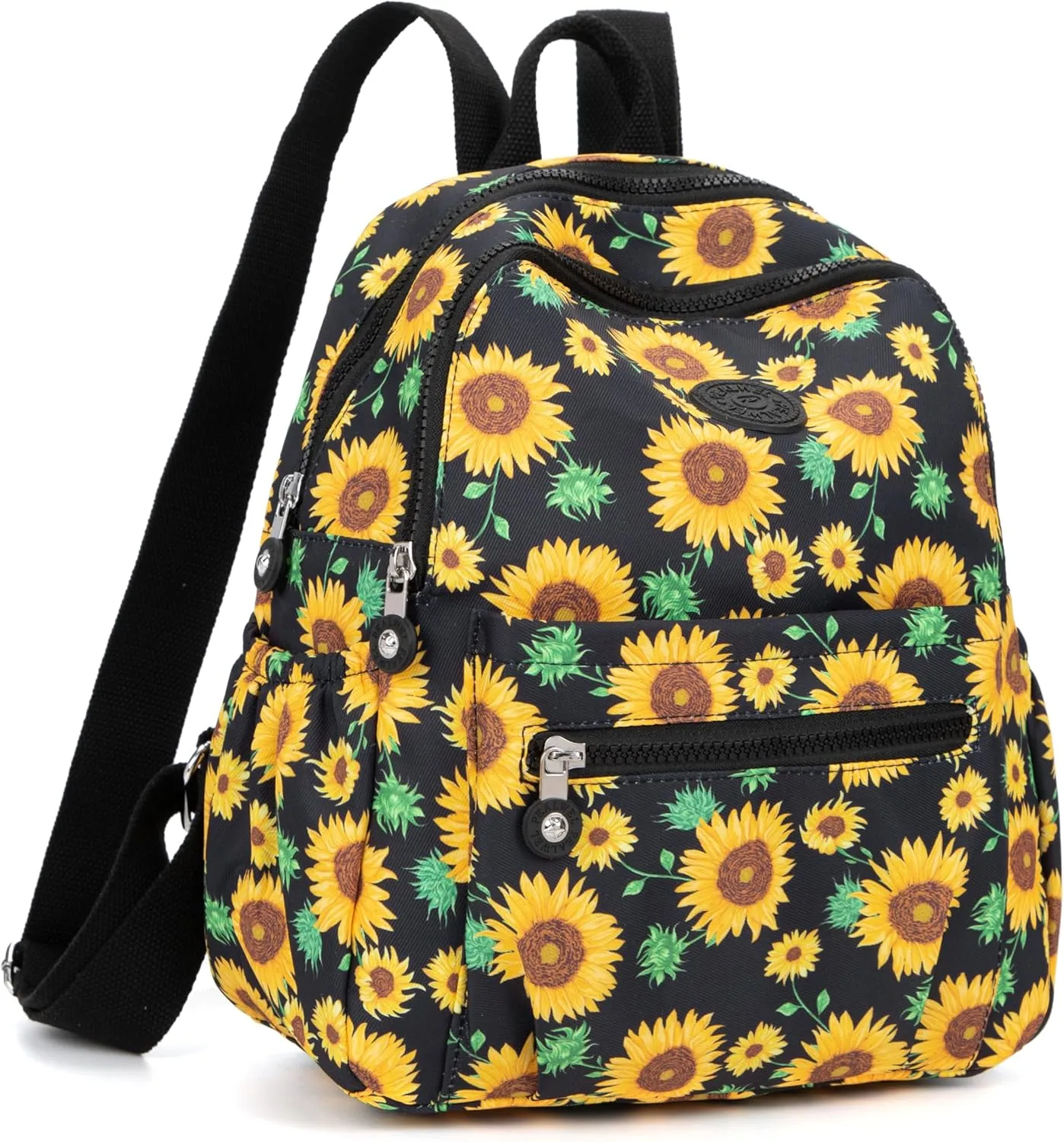 Mini Backpack Purse for Women,Small Nylon backpacks for Ladies Backpacks Women Anti Theft Travel Bag (Sun Flower)