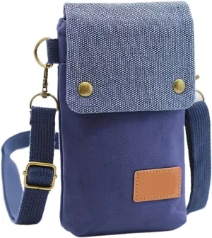 Mini Fabric Crossbody Bag, Color Contrast Cell Phone Bag, Vintage Shoulder Purse For Women Small Crossbody