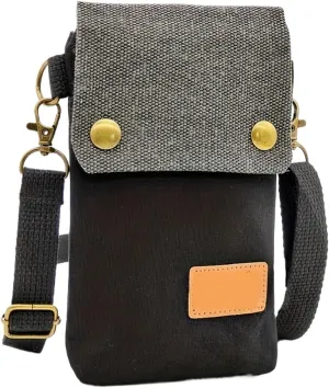 Mini Fabric Crossbody Bag, Color Contrast Cell Phone Bag, Vintage Shoulder Purse For Women Small Crossbody
