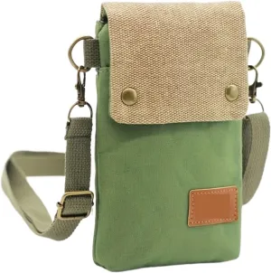 Mini Fabric Crossbody Bag, Color Contrast Cell Phone Bag, Vintage Shoulder Purse For Women Small Crossbody