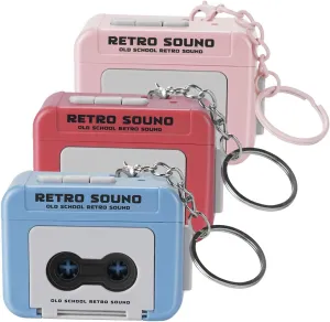 Mini Tape Recorder Keychain - Retro Cassette Player with Recording Feature & Music Box - Compact Portable Ornament for Backpacks, Handbags, Couples Gifts