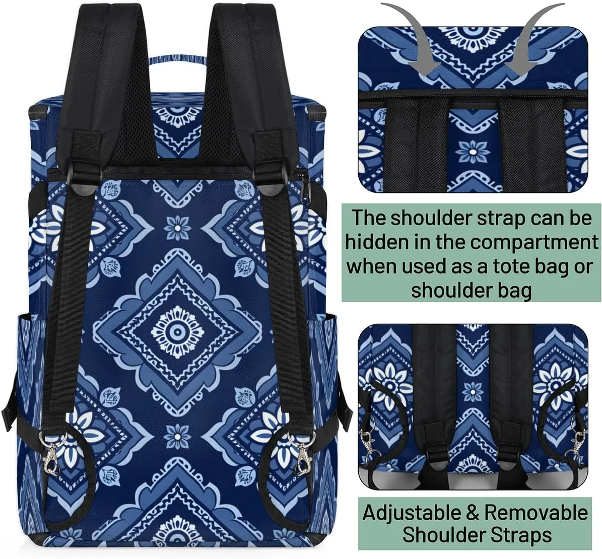 Modern Floral Geometric Travel Backpack Carry On Flight Approved for Women Men, 18.9 Inch Large Vintage Airline Approved Luggage Weekender Backpacks
