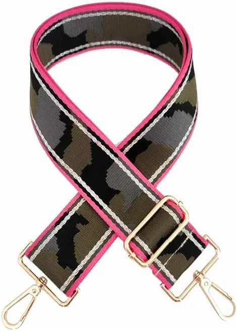 Multicolor Camouflage Wide Purse Strap Adjustable Handbag Strap Replacement Shoulder Crossbody Strap 75-130cm