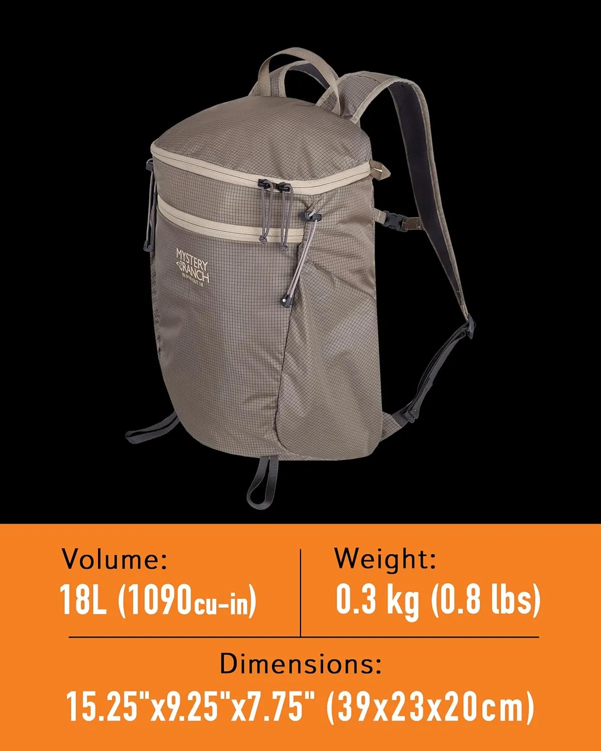 Mystery Ranch In and Out Packable Backpack - Lightweight Foldable Pack, Sunglow, 18L