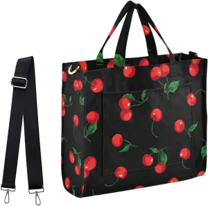 Naanle Chic Pattern Corduroy Satchel Tote Handle&Shoulder Bag for Men Women Work Weekender Travel Beach Shopping Gym