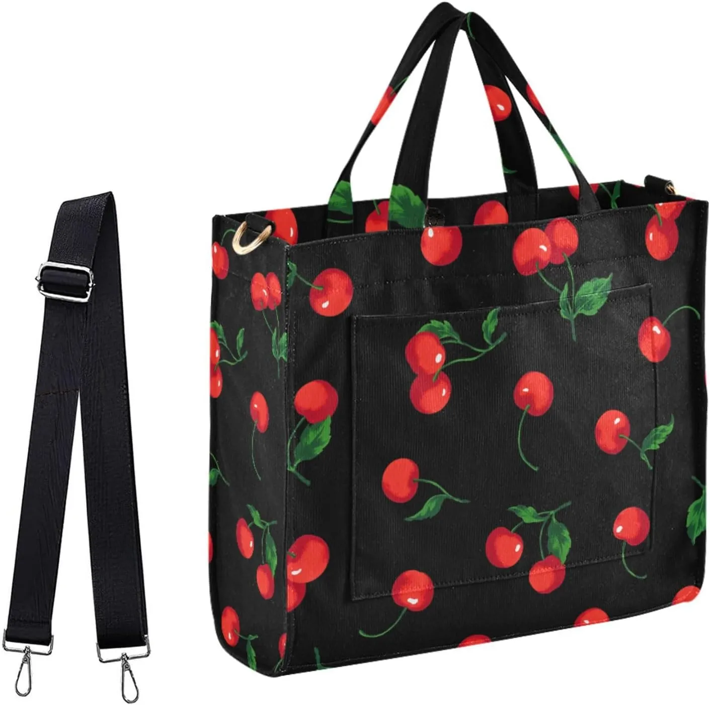 Naanle Chic Pattern Corduroy Satchel Tote Handle&Shoulder Bag for Men Women Work Weekender Travel Beach Shopping Gym