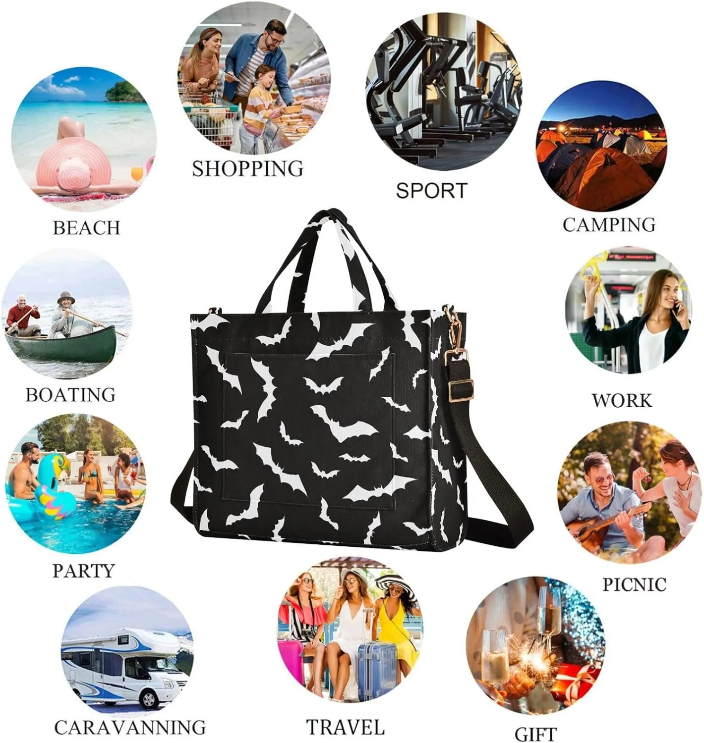 Naanle Chic Pattern Corduroy Satchel Tote Shoulder Bag for Women Weekender Travel Beach Shopping Gym